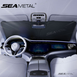 Sealetal kính chắn gió ô tô ô che nắng bìa đen có thể gập lại dày cửa sổ trước UV phản xạ bảo vệ Bìa