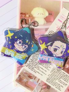 Full Transparent PVC Protection Case Pendant Star Ba Qi Keychain Cartoon Anime Surrounding Products for Fans of All Ages