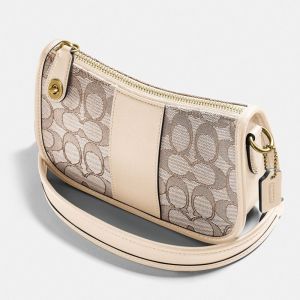 100% Coach C0721 กระเป๋าคล้องไหล่ พิมพ์โลโก้ คลาสสิกผ้าหนังเอียงแห่งของ กระเป๋าสะพายไหล่ คล้องสำหรับคนที่หวังเยื่อ