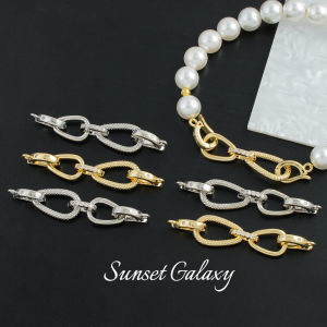 Strong Color Retention 18K Gold Plated Chain Double Bead End Buckle Handmade DIY Materials Jewelry Accessories Bracelet Necklace