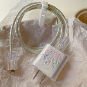 Romantic Fireworks Charger Protective Case Suitable for Iphone15/20W Fast Charge Protective Case iPad Data Cable Case