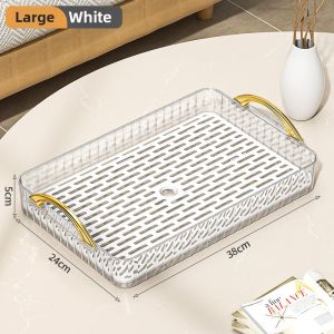 Jiaxun | Double Layer Water Draining Tray Tea Set Stand Rectangular