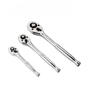 Sale 1/4 3/8 1/2 Drive 24-tooth Full Polish Ratchet Set Premium Chrome Vanadium Steel Construction Plated Finish