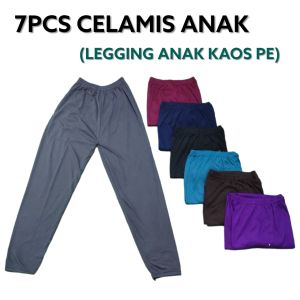 7PCS Celana Legging Anak Dalaman Gamis/Sekolah 3-12 tahun Bahan Kaos PE Lembut
