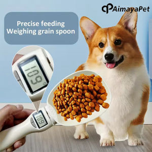 AIMAYAPET Pet Food Measuring Scoop Precise Detachable Scooper Food Scale with LED Display Scoops Intelligent Electronic weighing scale