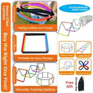MIKING | Agility Ladder Jumping Grid Hurdle Training Gear Soft Rope Ladder