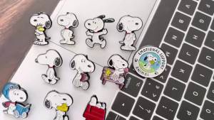 Bandai | 11Pcs Enamel Pins Set Cute Cartoon White Dog Brooches Lapel Badges for Backpack Creative Christmas Birthday Gift for Friends