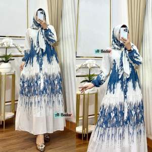 GAMIS CERUTY ETNIK SET HIJAB KHUSUS DASAR WARNA PUTIH