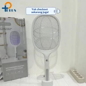 ✨Harga Special✨ Toko Halo Raket nyamuk Listrik Multi Fungsi 2 in 1 Pembunuh Nyamuk Eletrik Mosquito Killer Recharge Putih