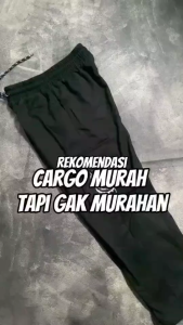 NEW Celana Panjang Cargo SMILE Kargo Panjang Bahan Fleece Cargo Fleece Long Pants Santai Size Jumbo Warna Hitam Santai