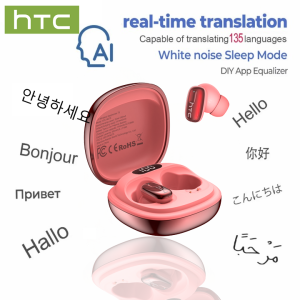 Tai Nghe Bluetooth 5.3 HTC NE75 TWS Âm Thanh HiFi Stereo Khử Tiếng Ồn ENC Tích Hợp AI Translator Không Dây Điều Khiển Cảm Ứng Lý Tưởng Cho Du Lịch & Thể Thao