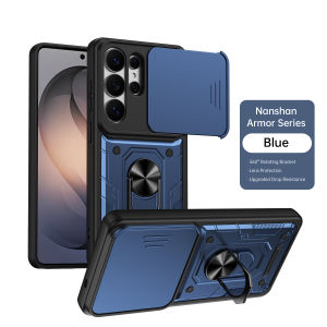 szhaiyu | Slide Camera Lens Armor Case for Samsung Galaxy S26 Ultra Plus A57 A27 A37 A17 A56 A36 A26 Rotating Magnetic Ring Stand Cover