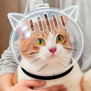 Cat Bubble Muzzle Pet Grooming Cover Accessory Anti-bite Anti-Licking Cat Space Hood Breathable Helmet Face Cover Cat Hood