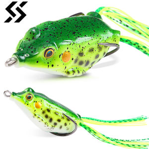 Sougayilang 2Pcs Frog Fishing Lures 6cm 12g Baits Double Hooks Top Water Frog Artificial Soft Bait Winter Fishing Tackle