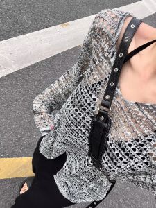 Casual Long Sleeve Knit Dress for Women Summer New Style Loose Fit Versatile Open Front Sun Protection Shirt