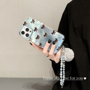 Polka Dot Leopard Print Butterfly Knot Phone Case Full Cover Protection Chain Ball Design for  15 13 pro Max 16 pro Max