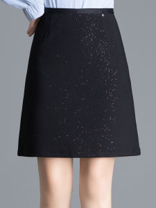 Váy Ngắn Chữ a Cạp Cao Lấp Lánh Cho Nữ Mùa Thu 2025 Váy Ngắn Bó Sát Cỡ Nhỏ Thanh Lịch Cho Nữ