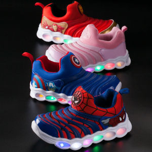 Childrens Glowing Sports Shoes Fleece Lined Soft Bottom Light up Autumn Winter Boys Girls Toddler Sneakers Breathable Mesh
