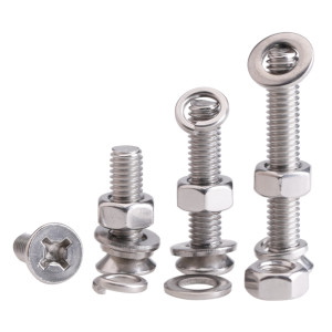 BAIRUITE | Bộ ốc vít đầu phẳng và đai ốc thép không gỉ với ốc vít chìm chữ thập & đệm M2 M3 M4-M10