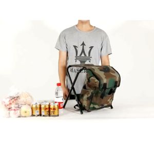 Folding Chair Cooler Backpack Outdoor Stool Cooler Bag with Stand Cooler Bag Chair Kerusi perkhemahan di luar rumah