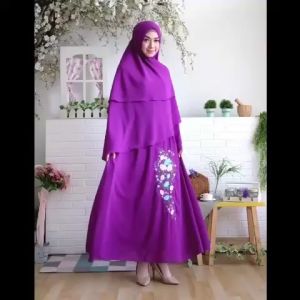 BAJU GAMIS SYARI MADINA BAHAN SIFON DENGAN KERUDUNG