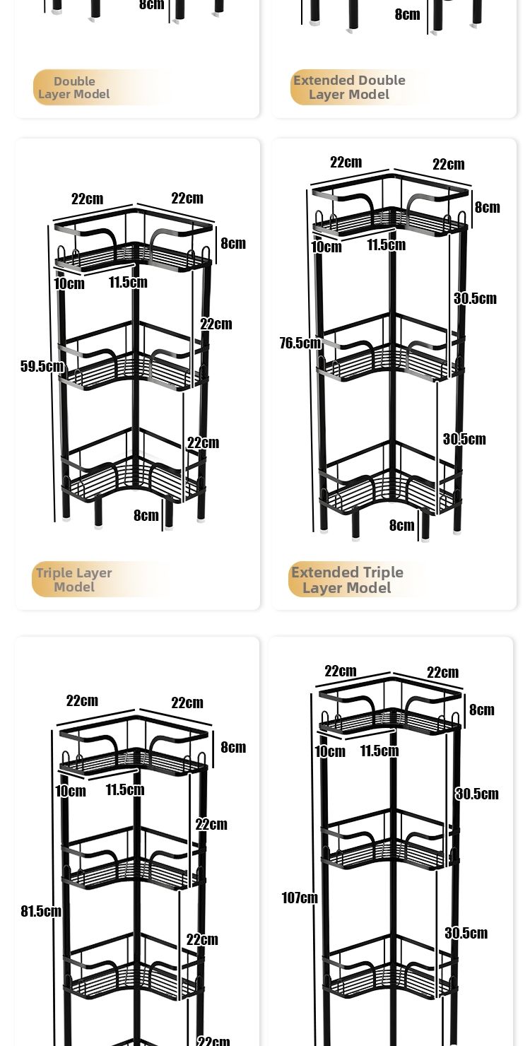 White Layer Triangles QIMAHUANGZI | Bathroom Corner Shelving Unit Multi-level Triangle Shelf ...