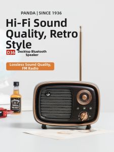 PANDA | Panda D36 Retro Bluetooth Speaker High Sound Quality Outdoor Vehicle Mounted Multi-Function Radio Card Slot Aluminum Alloy Shell