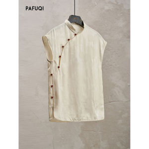 PAFUQI | Traditional Style Ink Wash Painting Buttons Blouse