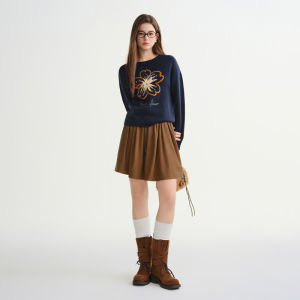 DUSHU | Oversized Vintage Multi-color Flower Women Sweater