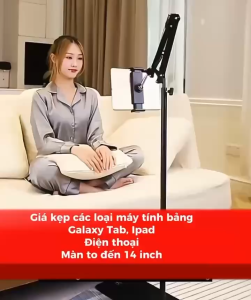 Giá Đỡ Máy Tính Bảng Điện Thoại Có Đế Dạng Đứng Cao 135cm Chất Liệu Thép Chống Gỉ Xoay 360 Độ Bền Đẹp Tiện Lợi.