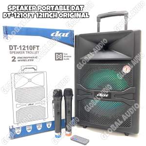 Speaker Portable Wireless DAT DT 1210 FT & DAT DT 1210 FTX2 Original Bluetooth 12 inch Free 2 Mic Wireless ( Bisa COD )