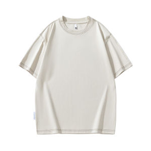 Loose Fit Casual round Neck Short Sleeve T-Shirt Mens Summer New Style American Leisure Half Sleeve Breathable Cotton Blend