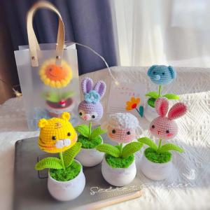 Finished Hand-Woven Doll Small Animal Desk Small Pot Plant Teaching Valentines Day Teachers Day Gift Twelve Zodiac Signs