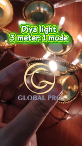 20L Deepavali 3M/5M Golden Diya LED String Light Lampu Hiasan Diwali Warm/RGB Static Mode 8-Mode Plug Diya Indoor Decor