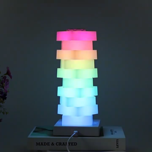 NEENCE Cube Lamp - RGB Dream Color Cube Lights for Gameroom Breathing Buddha Guided Visual Meditation Tool for Mindfulness Bedroom Streaming Room - USB Powered Desk/Table Lamp - LED Customizable Tower Lamps for Room Decor
