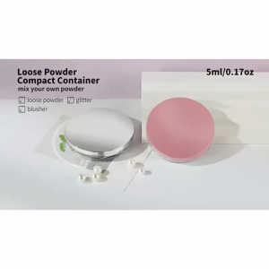 Cosmetic Container Powder Case with Mirror Portable Travel Size Loose Powder Compact Container