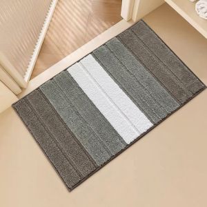 VIKAMA Minimalist Striped Bathroom Floor Mat Anti Slip Absorbent Washable Soft Foot Mat Shower Room Bedroom Home Decor