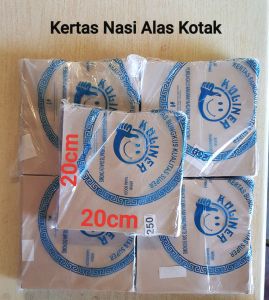 Kertas Nasi Coklat Laminasi / Kertas Alas Makanan Kotak 20x20 250 Lembar