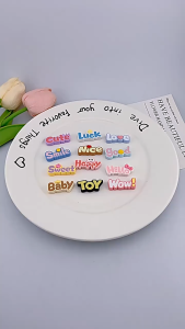 Set 9 Charm Chữ Resin Nổi 3D Pastel Siêu Cute Trang Trí Handmade DIY