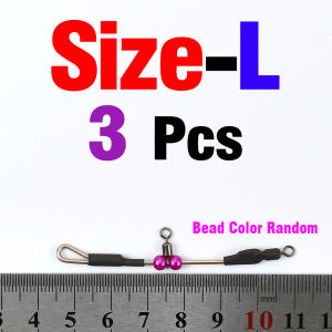 MNFT 3Pcs Stainless Steel Swivel Snap Fishing Connector Anti Tangle Beads American Style Fast Link for Sea Fishing Tackle