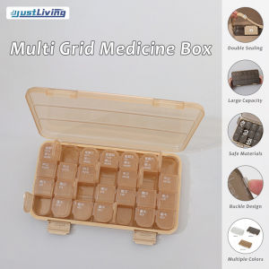 JustLiving กล่องยากล่องใส่ยาเดินทาง7วันรายสัปดาห์กล่องใส่ภาชนะขนาดใหญ่กล่องใส่วิตามินกล่องแยกตลับยาแบบพกพาทุกวันสำหรับใส่วิตามิน/น้ำมันปลา