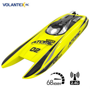 VOLANTEXRC RC Boat Atomic 60km/h Brushless 2.4GHz radio system High Speed Racing Boat Improved Waterproof Design ABS Unibody Hull Water Cooling Low Battery Protection 792-4 PNP/RTR