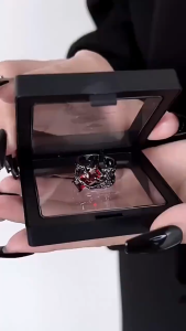 Cincin Retro Batu Merah Cincin Fashion Pria Dan Wanita Adjustable