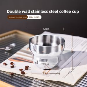CAROTE | Handheld Coffee Cup Stainless Steel Double-Walled Tumbler Portable
