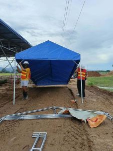 maruyama trapal Heavy Duty Tent - Lona & 3/4" Steel Frame - Multiple Sizes 4x6ft to 10x10ft - Outdoor Setup Scene