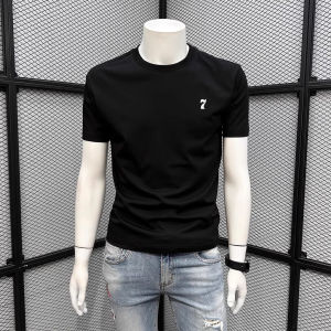 Áo Thun Nam Tay Ngắn Cổ Tròn Thêu Họa Tiết Mùa Hè Thường Ngày Thời Trang Quần Áo Công Sở Cotton Thoáng Khí Thoải Mái