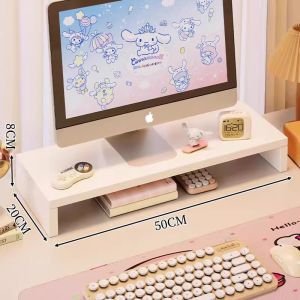 MUGG | Adjustable Height Monitor Stand Wooden Desk Organizer Drawer Computer Riser Shelf Keyboard Tray Multi-functional Storage Unit