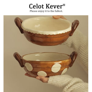 Japanese Retro Hand-painted Dots Anti-scald Soup Bowl