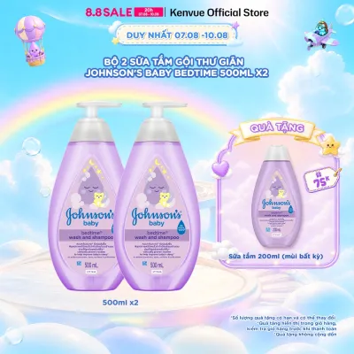 Combo 2 Sữa Tắm Gội Thư Giãn Johnsons Baby Bedtime 500mlx2