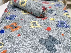 Bộ ga giường Ga trải giường Thun Lạnh Hàn Quốc 4 món họa tiết Hoạt hình (1 ga bọc + 2 vỏ gối nằm + 1 vỏ gối ôm)